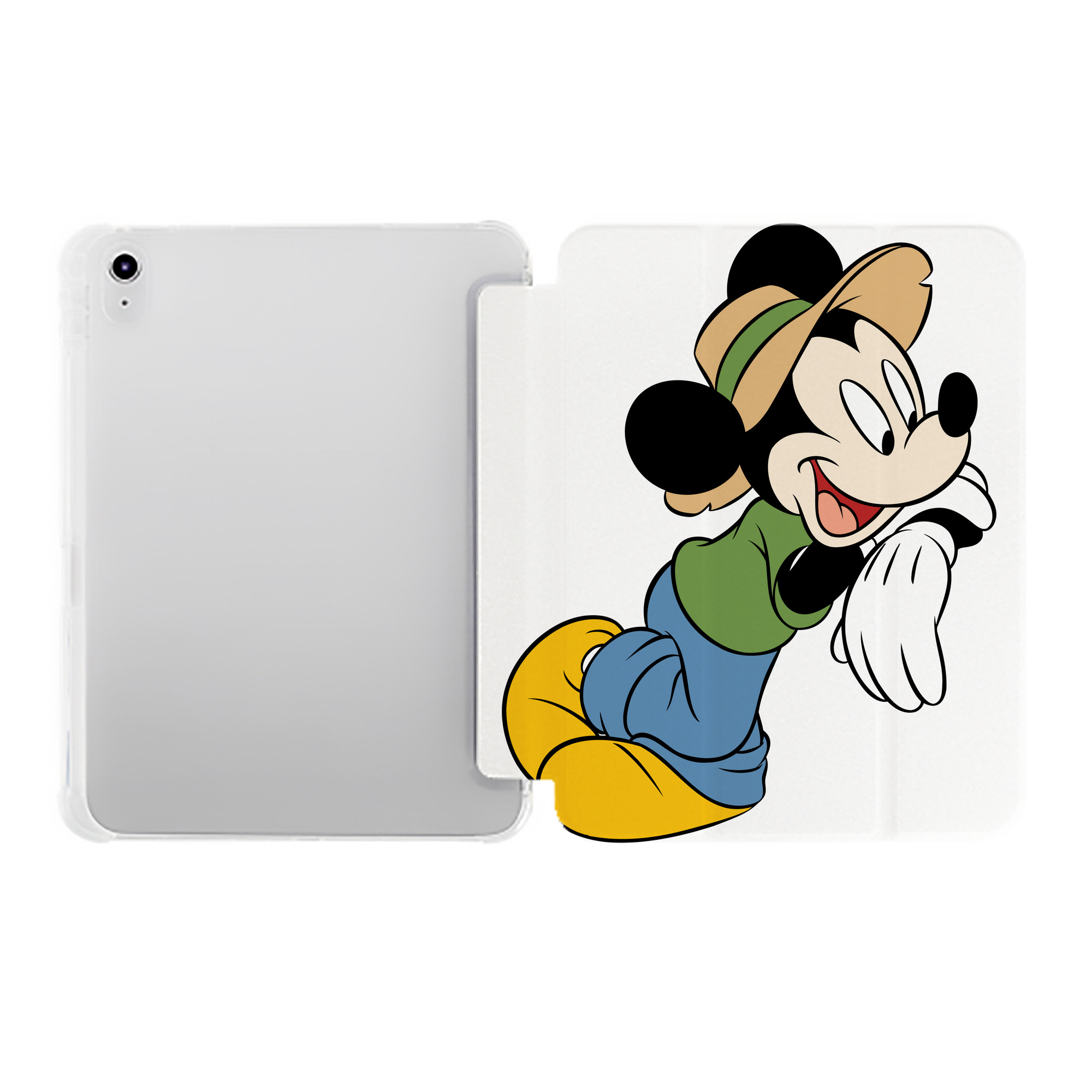 （画像用） ミッキーマウス Mickey Mouse IPad ケース ペン収納付き 三つ折りスタンド PUレザー×シリコン 対応機種9.5/10.5/10.9インチ